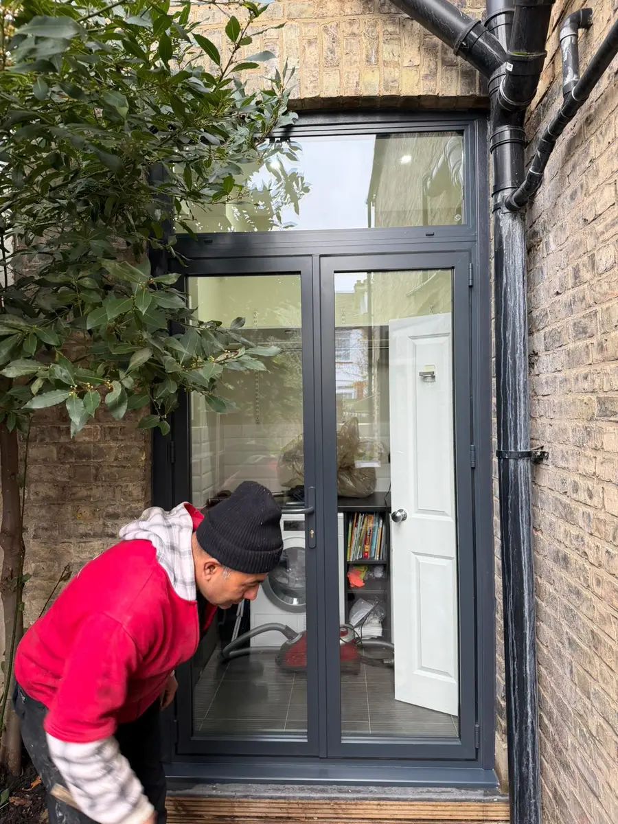 Glazed aluminium commercial door installation in London by Range Shop Fronts