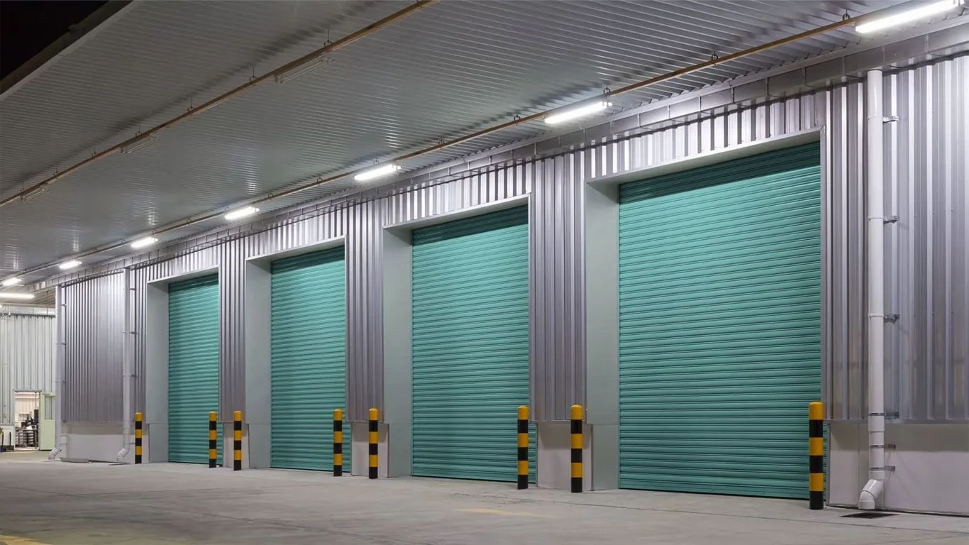 Roller shutter doors installed in an industrial loading bay